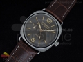 PAM421 3 Days GMT SS Brown Dial on Brown Leather Strap