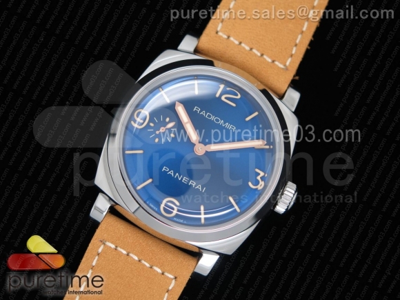 PAM690 S ZF 1:1 Best Edition Blue Dial on Thick Brown Leather Strap P.3000 Super Clone