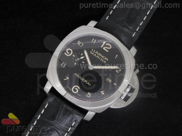 PAM359 O 1:1 Best Edition on Black Croc-style Leather Strap P.9000 Movement