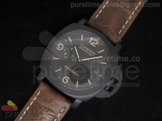 PAM386 M Composite 1:1 Best Edition on Brown Croc-style Strap P.9000 Movement