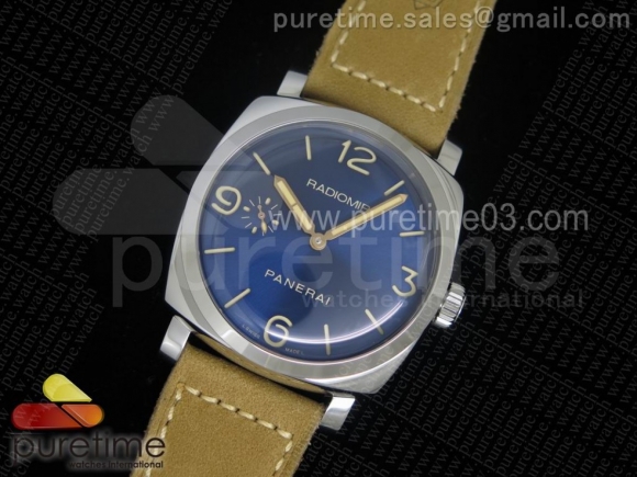 PAM690 Q SF Best Edition Blue Dial Sapphire Crystal on Thick Brown Leather Strap P.3000 Super Clone