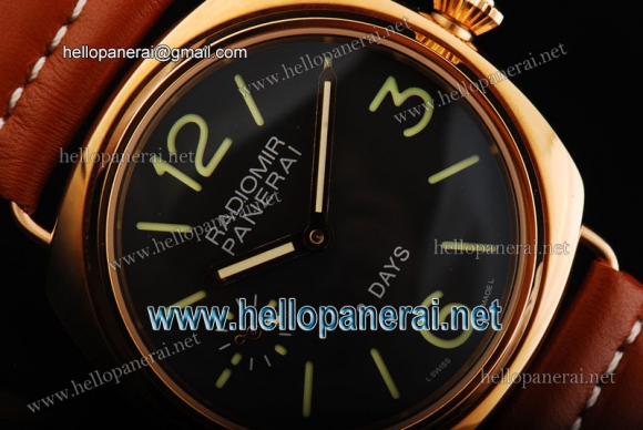 Panerai Radiomir 8 Days Pam 197 6497 Manual Winding RG/LE Black Watch