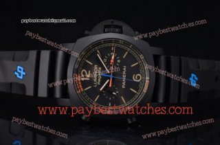 Panerai Luminor 1950 Regatta 3 Days PAM 527 Black Dial Blak Rubber PVD Watch