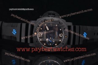 Panerai Luminor Submersible 1950 Carbotech - 3 Days Automatic PAM 616 Black Dial Black Rubber Carbon Fiber Watch