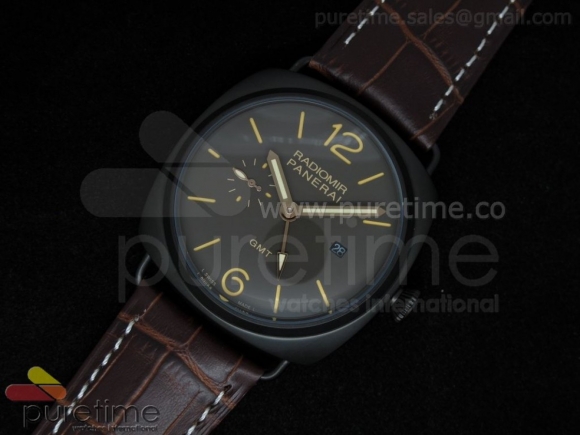 PAM421 3 Days GMT PVD Brown Dial on Brown Leather Strap