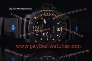 Panerai Luminor Submersible 1950 Carbotech 3 Days Automatic PAM 616 Black Dial Black Rubber PVD Watch