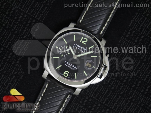 PAM048 H V6F 1:1 Best Edition Black Dial on Black Leather Strap A7750