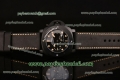 Panerai Luminor Submersible 1950 3 Days Power Reserve PAM00507 Black Dial Black Leather Strap PVD Watch