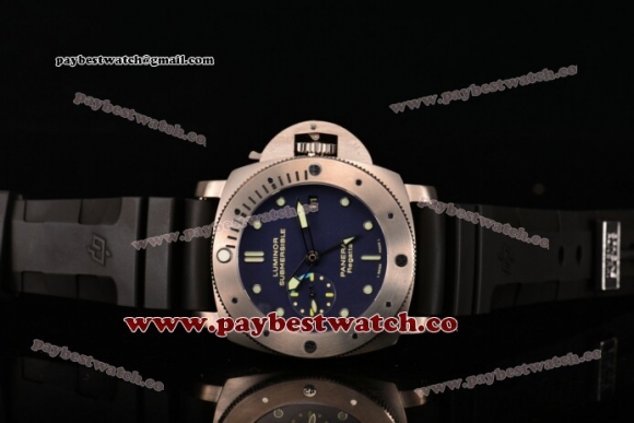 Panerai Luminor Submersible PAM 371 Blue Dial Superlumed Markers Titanium Watch (ZF)