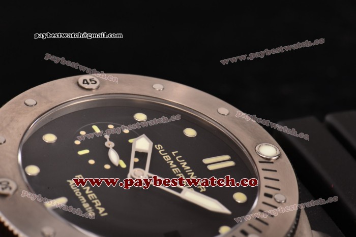 Panerai Luminor Submersible 1950 3 Days PAM 305 Black Dial Titanium Watch (ZF)