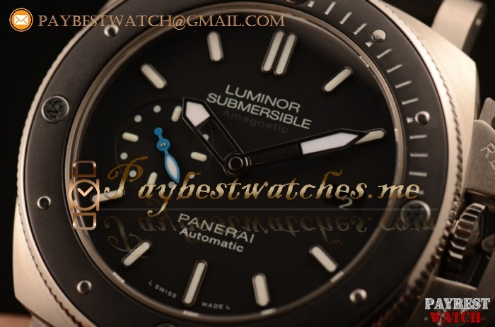 Panerai Luminor Submersible 1950 Amagnetic 3 Days Automatic PAM1389 Black Dial Black Rubber Steel Watch 1:1 Original (ZF)
