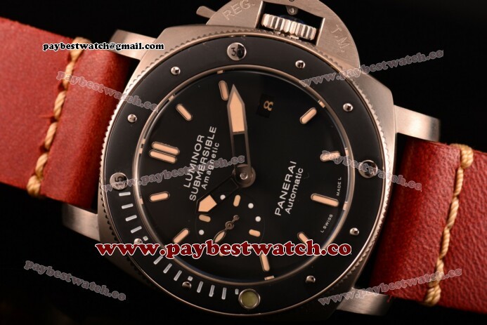 Panerai Luminor Submersible 1950's Amagnetic 3 Days Automatic Titanio PAM00389 Black Dial Titanium Watch