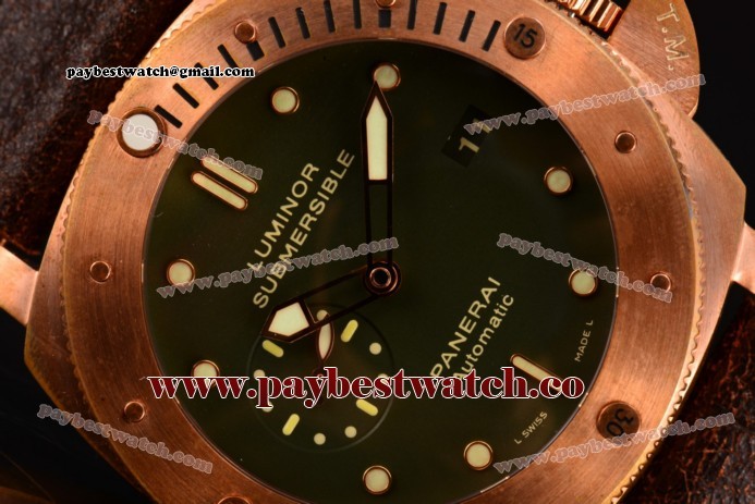 Panerai Luminor Submersible 1950 3 Days PAM 382 Green Dial Bronzo Watch 1:1 Original (ZF)